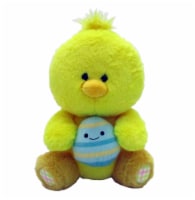 Holiday Home 12" Chick Holding Easter Egg Plush Perspective: Main