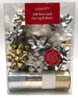 Holiday Home Gift Bows and Ribbon Value Pack in Gold and Silver