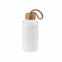HD Designs Outdoors Glass Water Bottle with Bamboo Lid - Bright White Perspective: Main