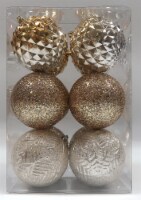 Holiday Home Silver & Gold 100mm Shatterproof Christmas Ornament Set Perspective: Main