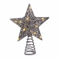 Holiday Home 6.5 In LED Gunmetal Star Tree Topper Perspective: Main