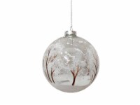 Holiday Home Winter Scene Round Christmas Ornament Perspective: Main