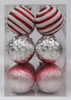 Holiday Home Red & White 100mm Shatterproof Christmas Ornament Set Perspective: Main