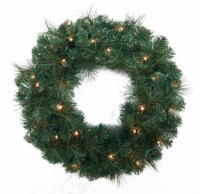Holiday Home LED Green Lighted Wreath Perspective: Main