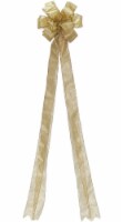 Holiday Home Metallic Mesh Tree Topper Bow - Gold Perspective: Main