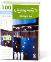 Holiday Home® Indoor Outdoor LED Icicle Style 100 Christmas Light Set - Cool White Perspective: Main