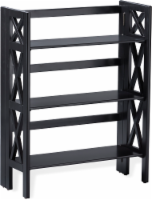 EL2 by Everyday Living Wooden 3-Tier X-Frame Folding Black Bookcase Perspective: Main