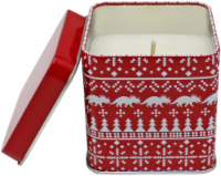 Holiday Home Cinnamon Stick Scented Tin Candle - Red/White Perspective: Main