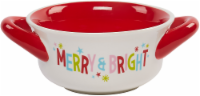 Holiday Home Ceramic Merry and Bright Soup Bowl Perspective: Main