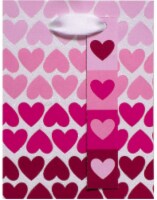 Holiday Home® Rows of Hearts Valentine's Gift Bag - Pink/White Perspective: Main