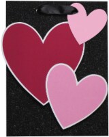 Holiday Home® Hearts Valentine's Gift Bag - Black/Red/Pink Perspective: Main