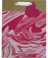 Holiday Home® Marble Heart Valentine's Gift Bag - Pink/Brown Perspective: Main