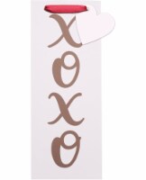 Holiday Home XOXO Valentine's Wine Gift Bag - White/Gold Perspective: Main