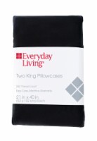 Everyday Living® 200 Thread Count Cotton/Polyester Pillow Cases - 2 Piece - Jet Black Perspective: Main