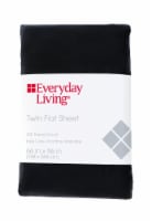 Everyday Living® Cotton/Polyester 200 Thread Count Flat Sheet - Jet Black Perspective: Main
