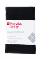 Everyday Living® Cotton/Polyester 200 Thread Count Flat Sheet - Jet Black Perspective: Main