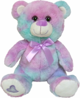Holiday Home® Plush Bear with Bow - Purple/Blue Perspective: Main