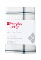 Everyday Living® Cotton/Polyester 200 Thread Count Flat Sheet - Jasper Plaid Perspective: Main
