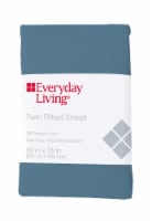 Everyday Living® Cotton/Polyester 200 Thread Count Fitted Sheet - Provincial Blue Perspective: Main
