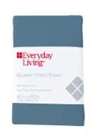 Everyday Living® Cotton/Polyester 200 Thread Count Fitted Sheet - Provincial Blue Perspective: Main