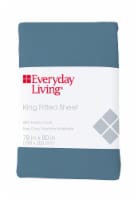 Everyday Living® Cotton/Polyester 200 Thread Count Fitted Sheet - Provincial Blue Perspective: Main