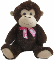Holiday Home Plush Monkey with Bow - Dark Brown Perspective: Main
