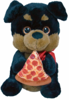 Holiday Home Plush Rottweiler with Pizza Perspective: Main