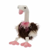 Holiday Home Plush Fluffy Ostrich - Brown/White/Pink Perspective: Main