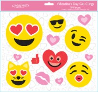 Holiday Home® Smiley Valentine's Day Gel Clings - 19 Pieces Perspective: Main