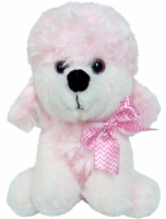 Holiday Home Posable Plush Poodle with Bow - Pink Perspective: Main