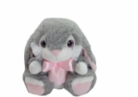 Holiday Home® Floppy Ear Plush Bunny - Gray/Pink Perspective: Main