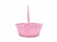 Holiday Home Round Willow Basket - Pink Perspective: Main