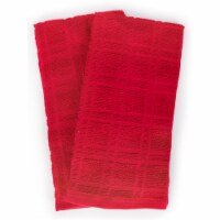 Everyday Living Solid Red Waffle Kitchen Towels