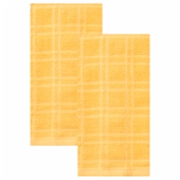 Everyday Living Solid Waffle Kitchen Towels - Yellow