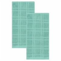 Everyday Living Solid Waffle Kitchen Towels - Teal Perspective: Main