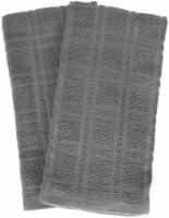 Everyday Living® Solid Waffle Kitchen Towels - Charcoal