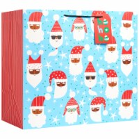 Holiday Home® Santa Heads Jumbo Holiday Gift Bag Perspective: Main