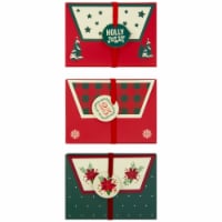 Holiday Home 3 CT Red & Green Gift Card Holder Perspective: Main