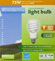 Everyday Living® 20-Watt (75-Watt) Compact Fluorescent Warm White Light Bulb Perspective: Main