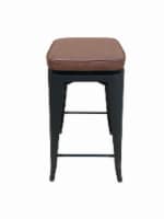HD Designs Harper Stool - Matte Black with Tan