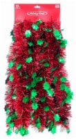 Holiday Home® Holly Tinsel Garland - Red/Green Perspective: Main