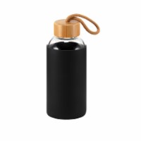 HD Designs Outdoors Glass Bottle with Bamboo Lid - Jet Black Perspective: Main