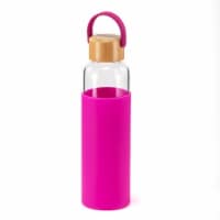 HD Designs Outdoors Glass Bottle with Bamboo Lid - Festival Fuchsia Perspective: Main