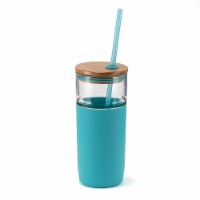 HD Designs Outdoors Glass Bottle with Bamboo Lid and Tritan Straw - Aquarelle Perspective: Main