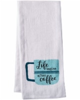 Dash of That Life Begins After Coffee Flour Sack Towel - White Perspective: Main