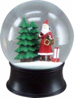 HD Designs® Holiday Santa Claus Musical Snow Globe - Black Perspective: front