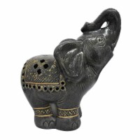 Earth Accents Imperial Elephant Luminary Lantern - Black/Gold Perspective: Main