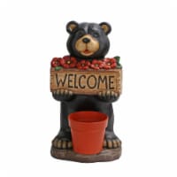 The Joy of Gardening® Solar Welcome Bear Decor - Black Perspective: Main