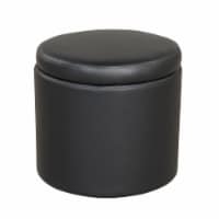 HD Designs Round Storage Ottoman - Black Perspective: Main