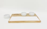 5 Piece Serving Set With Acacia Wood Tray Perspective: Main